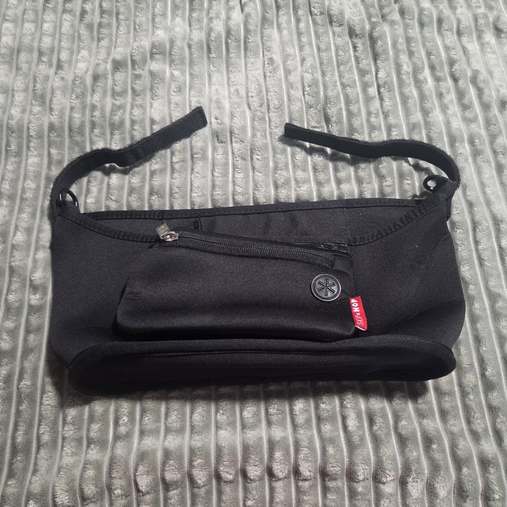 Skip Hop Grab & Go Universal Stroller Organizer Black Caddy w/ Detachable Pouch